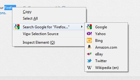 Firefox 右クリックから検索バーの検索エンジンを使うアドオン Vivasoft Org