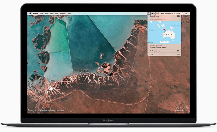 Mac 世界各国の衛星写真をランダムで壁紙に Beautifun Earth